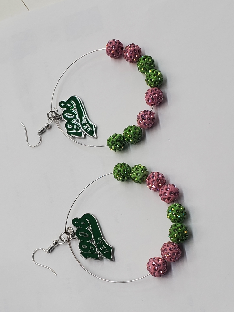 Earring shambala beads